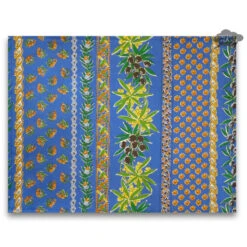 Olives Blue Acrylic-Coated Cotton Reversible Placemat By Le Cluny