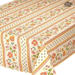 60x84" Rectangular Fayence Cream Acrylic-Coated Cotton French Tablecloth By Le Cluny -Kitchen Textiles le cluny fayence cream french country coated rectangualr tablecloth close bsqw 04df376e 2cc3 4fad 8889 aecc64be7c73