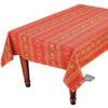 60x 96" Rectangular Lisa Red Acrylic-Coated Cotton Provence Tablecloth By Le Cluny