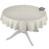 60" Round Grapes Cream All-Over Acrylic-Coated Cotton Provence Tablecloth By Le Cluny