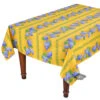 52x72" Rectangular Grapes Yellow Acrylic-Coated Cotton Provence Tablecloth By Le Cluny -Kitchen Textiles le cluny grapes yellow french provencal rectangular tablecloth sqw