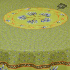 70" Round Lavender Green Provence Tablecloths By Le Cluny -Kitchen Textiles le cluny lavender green provencal tablecloth round bsqw