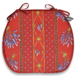 Lavender Red Acrylic-Coated Cotton French Style Chair Pad By Le Cluny