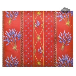 Lavender Red Acrylic-Coated Cotton Reversible Placemat By Le Cluny