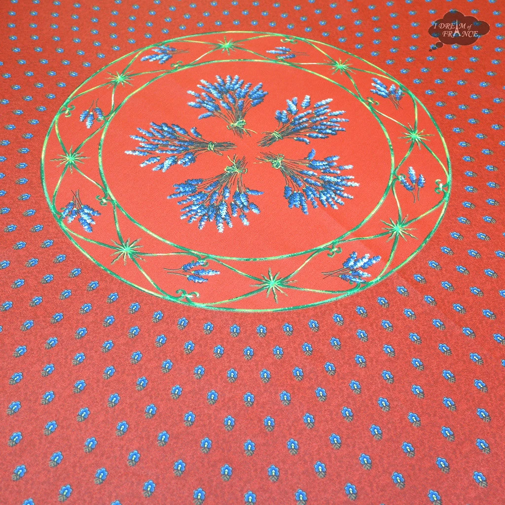 70" Round Lavender Red Provence Tablecloths By Le Cluny 4 70" Round Lavender Red Provence Tablecloths By Le Cluny - Image 2