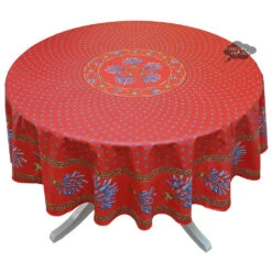 70" Round Lavender Red Provence Tablecloths By Le Cluny