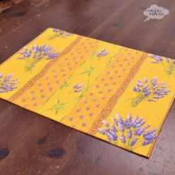 Lavender Yellow Acrylic-Coated Cotton Reversible Placemat By Le Cluny -Kitchen Textiles le cluny lavender yellow french provencal placemat dsqw