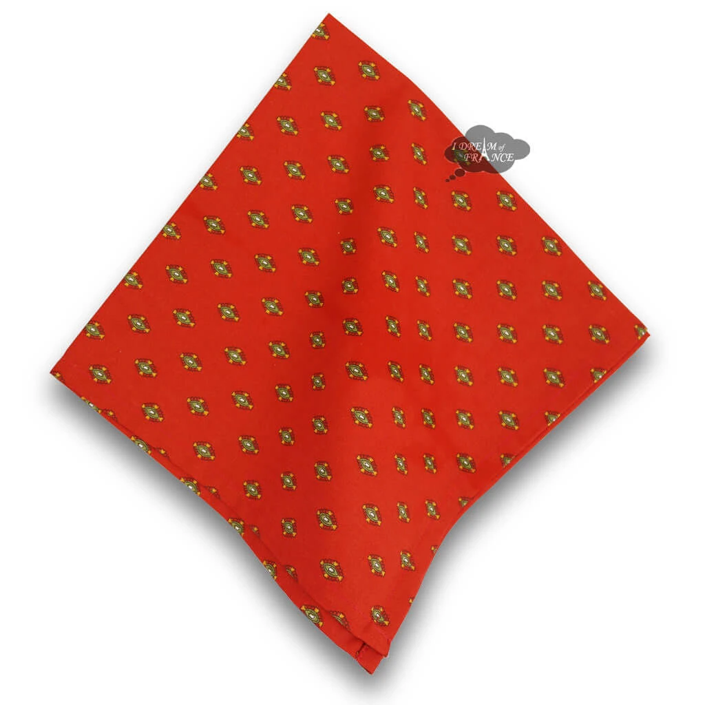 Lisa Red Provence Cotton Napkin By Le Cluny 3 Lisa Red Provence Cotton Napkin By Le Cluny