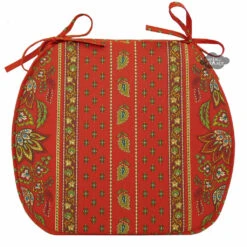 Lisa Red Coated French Style Chair Pad By Le Cluny