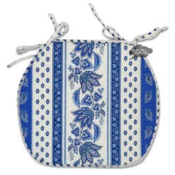 Lisa White Coated Cotton French Style Chair Pad By Le Cluny