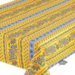 60x96" Rectangular Lisa Yellow Cotton Coated French Country Tablecloth By Le Cluny -Kitchen Textiles le cluny lisa white french tablecloth rectangular dsqw 99afe453 6cf9 482f a7ab eb7f82b6b62a