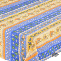 60x84" Rectangular Monaco Blue & Yellow Acrylic-Coated Cotton Provence Tablecloth By Le Cluny -Kitchen Textiles le cluny monaco blue french provencal rectangular tablecloth asqw dd8ba7ad 71e8 46a2 ad22 986b7fc19f2c