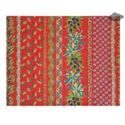 Olives Red Acrylic-Coated Cotton Reversible Placemat By Le Cluny
