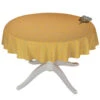 60" Round Olives Yellow All-Over Acrylic-Coated Cotton Provence Tablecloth By Le Cluny -Kitchen Textiles le cluny olives yellow provencal coated tablecloth round allover sqw