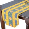 16x72" Sunflower Blue Acrylic-Coated Cotton Provence Table Runner By Le Cluny -Kitchen Textiles le cluny sunflower blue french coated rectangular table runner sqw