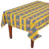 52x72" Rectangular Sunflower Blue Acrylic-Coated Cotton Provence Tablecloth By Le Cluny 1 52x72" Rectangular Sunflower Blue Acrylic-Coated Cotton Provence Tablecloth By Le Cluny -Kitchen Textiles le cluny sunflower blue french coated rectangular tablecloth sqw