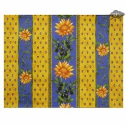 Sunflower Blue Acrylic-Coated Cotton Reversible Placemat By Le Cluny