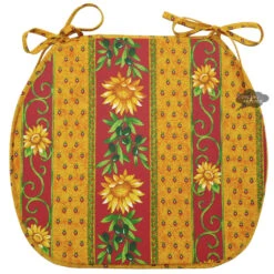 Sunflower Red Coated French Style Chair Pad By Le Cluny