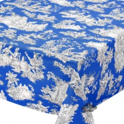 60x120" Rectangular Villandry Blue Toile Acrylic-Coated Cotton Tablecloth By Le Cluny -Kitchen Textiles le cluny toile villandry blue french cotton coated rectangular tablecloth asqw d4333916 23b1 4e42 87cd f2d2cd8e7658