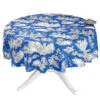 70" Round Villandry Blue Toile Acrylic-Coated Cotton French Tablecloth By Le Cluny -Kitchen Textiles le cluny toile villandry blue french cotton coated round tablecloth sqw