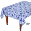 52x72" Rectangular Versailles Blue Acrylic-Coated Cotton French Tablecloth By Le Cluny -Kitchen Textiles le cluny versailles blue cotton coated rectangular tablecloth csqw