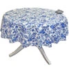 70" Round Versailles Blue Acrylic-Coated Cotton French Tablecloth By Le Cluny