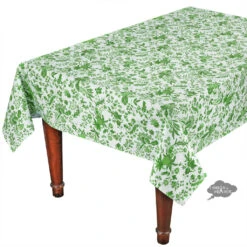 52x72" Rectangular Versailles Green Acrylic-Coated Cotton French Tablecloth By Le Cluny