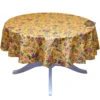 70" Round Versailles Yellow Acrylic-Coated Cotton French Tablecloth By Le Cluny -Kitchen Textiles le cluny versailles yellow cotton coated round tablecloth sqw