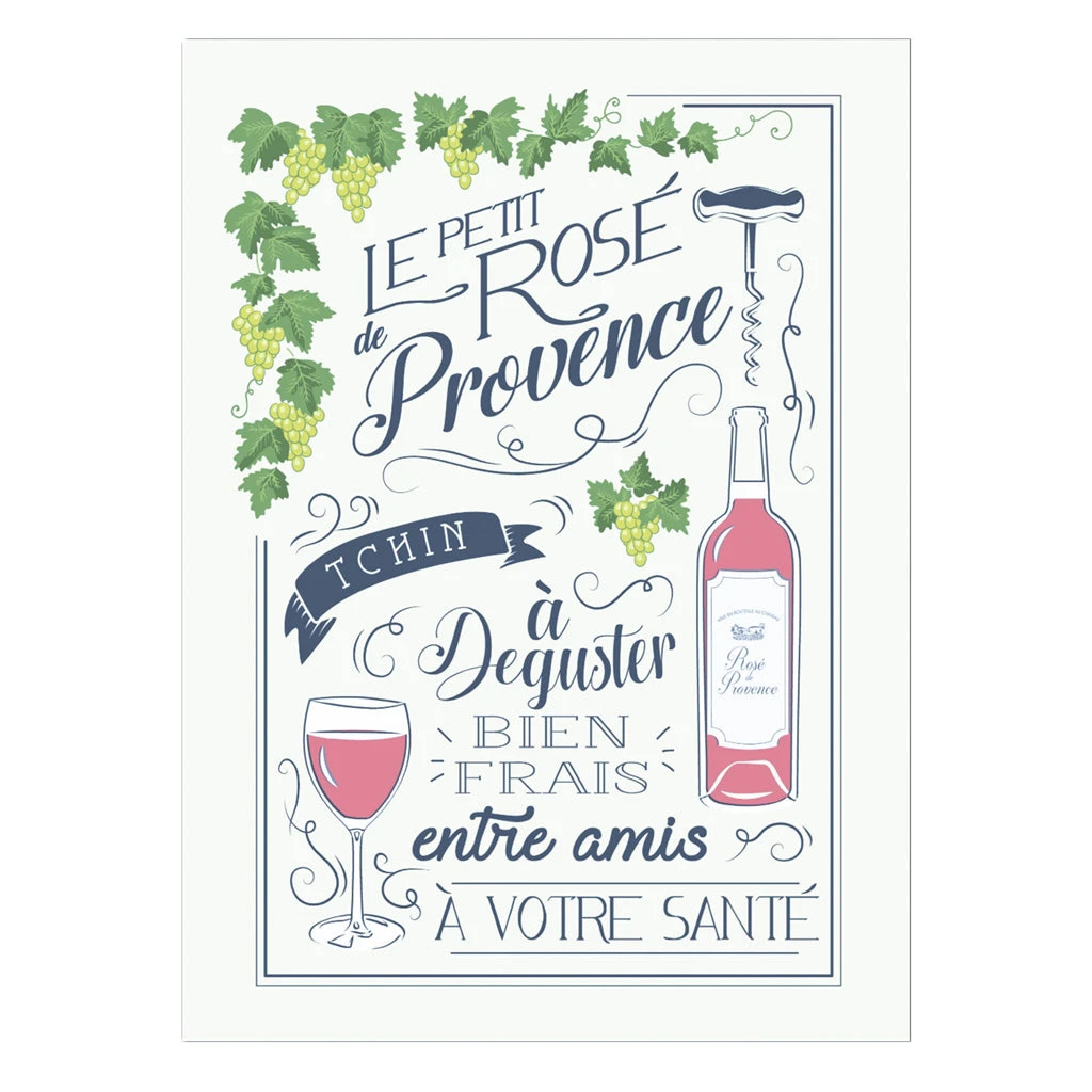 Rosé De Provence White French Cotton Kitchen Towel By L'Ensoleillade 3 Rosé De Provence White French Cotton Kitchen Towel By L'Ensoleillade