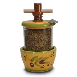 Louise Yellow & Green Ceramic Mill With Herbes De Provence