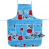Poppies Sky Blue Cotton Kitchen Apron By Tissus Toselli -Kitchen Textiles poppies sky blue french provence cotton kitchen apron sqw