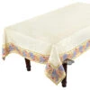 62" Square Roses & Lavender Matelassé Tablecloth By Tissus Toselli