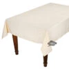 60x96" Rectangular Calisson Cream Acrylic-Coated Cotton Tablecloth By Tissus Toselli -Kitchen Textiles ramatuelle calisson cream green french coated cotton rectangular tablecloth allover tissus toselli sqw