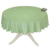 58" Round Calisson Green Allover Acrylic-Coated Cotton Tablecloth By Tissus Toselli