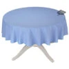 70" Round Calisson Lavender Blue Allover Acrylic-Coated Cotton Tablecloth By Tissus Toselli