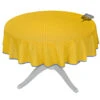 58" Round Calisson Yellow & Blue Allover Acrylic-Coated Cotton Tablecloth By Tissus Toselli