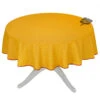 70" Round Calisson Yellow & Red Allover Acrylic-Coated Cotton Tablecloth By Tissus Toselli 1 70" Round Calisson Yellow & Red Allover Acrylic-Coated Cotton Tablecloth By Tissus Toselli -Kitchen Textiles ramatuelle calisson yellow red french coated cotton round tablecloth allover tissus toselli sqw
