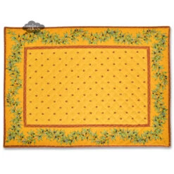 Calisson Yellow & Red Quilted Placemat By Tissus Toselli