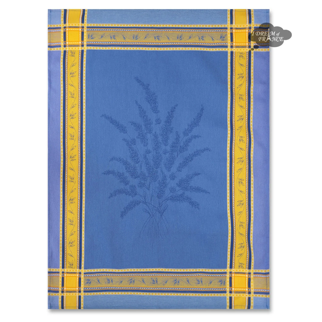 Senanque Blue French Cotton Jacquard Dish Towel 3 Senanque Blue French Cotton Jacquard Dish Towel