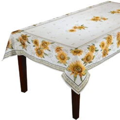 56x98" Rectangular Sunflower French Tapestry Tablecloth By Tissus Toselli