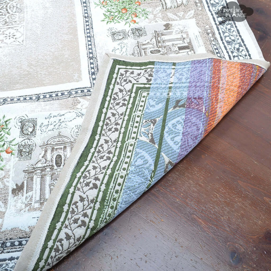 56x102" Rectangular Tuscan Olive French Tapestry Tablecloth By L'Ensoleillade 4 56x102" Rectangular Tuscan Olive French Tapestry Tablecloth By L'Ensoleillade - Image 2