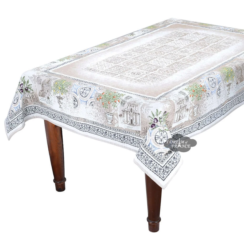 56x102" Rectangular Tuscan Olive French Tapestry Tablecloth By L'Ensoleillade 3 56x102" Rectangular Tuscan Olive French Tapestry Tablecloth By L'Ensoleillade