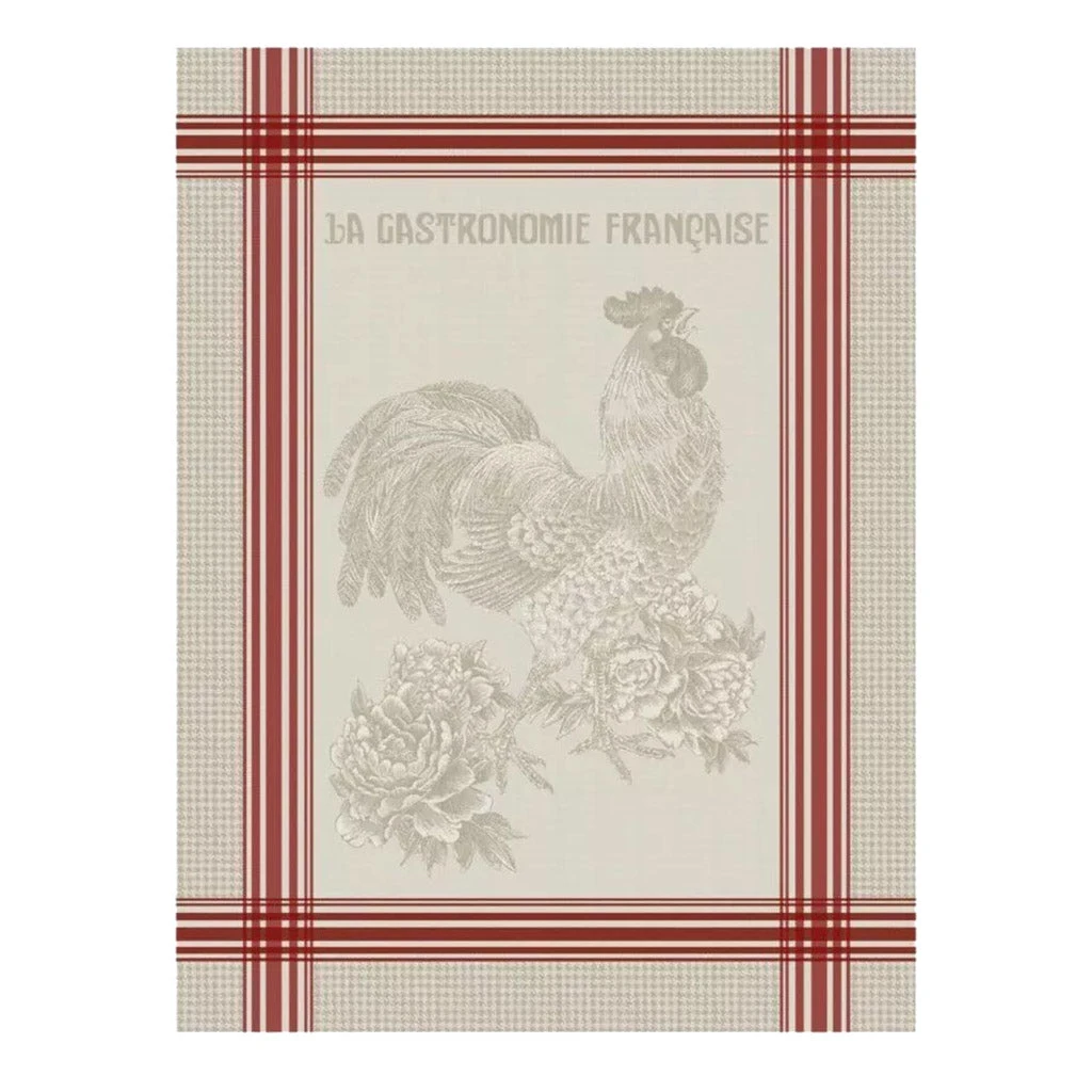 Bresse Rooster French Jacquard Dish Towel By Tissus Toselli 3 Bresse Rooster French Jacquard Dish Towel By Tissus Toselli