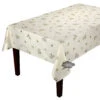 59" Square Clos Des Oliviers Cream All-Over Acrylic-Coated Cotton Tablecloth By L'Ensoleillade