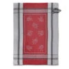 Olivia Gray & Red Cotton Jacquard Dish Towel By Tissus Toselli -Kitchen Textiles tissus toselli french jacquard cotton kitchen te towel olivia gray red sqw