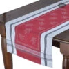 20x64" Olivia Gray & Red Jacquard Cotton Table Runner By Tissus Toselli -Kitchen Textiles tissus toselli french jacquard cotton table runner olivia gray red sqw