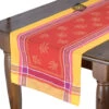 20x64" Olivia Yellow & Red Jacquard Cotton Table Runner By Tissus Toselli -Kitchen Textiles tissus toselli french jacquard cotton table runner olivia yellow red sqw