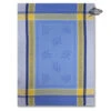 Olivia Blue & Yellow Cotton Jacquard Dish Towel By Tissus Toselli -Kitchen Textiles tissus toselli french jacquard cotton tea towel olivea blue yellow sqw