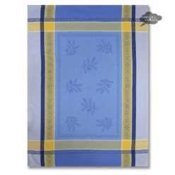 Olivia Blue & Yellow Cotton Jacquard Dish Towel By Tissus Toselli