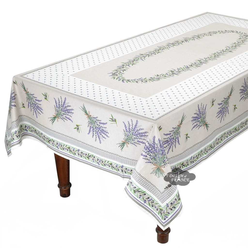 60x120" Rectangular Lauris Acrylic Coated Cotton Tablecloth By Tissus Toselli 3 60x120" Rectangular Lauris Acrylic Coated Cotton Tablecloth By Tissus Toselli
